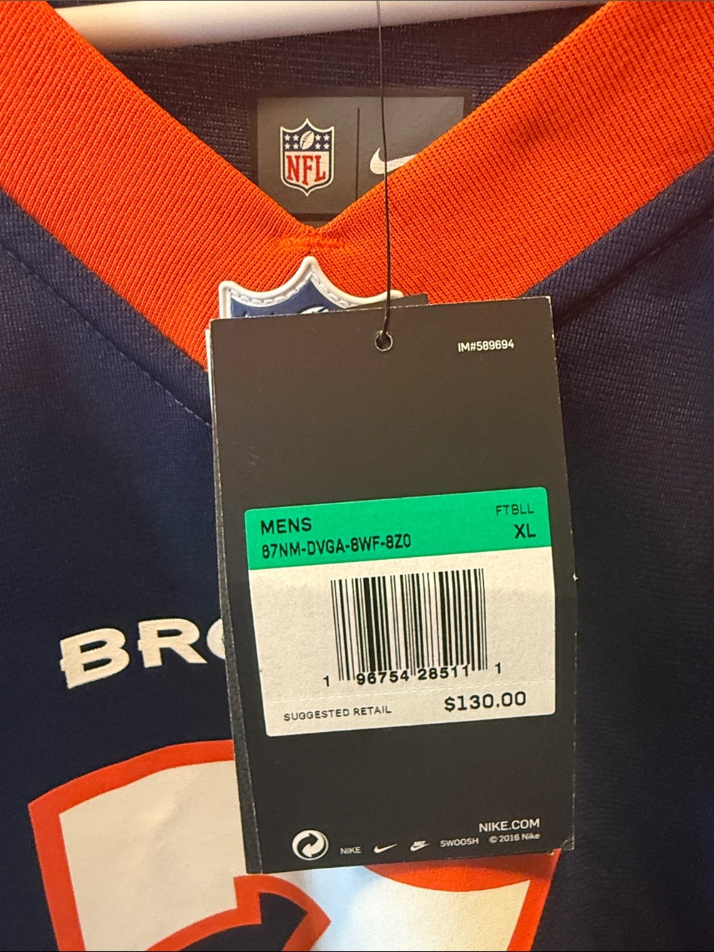 NFL Denver Broncos Navy and Orange #3 Jersey - Picture 5 of 5